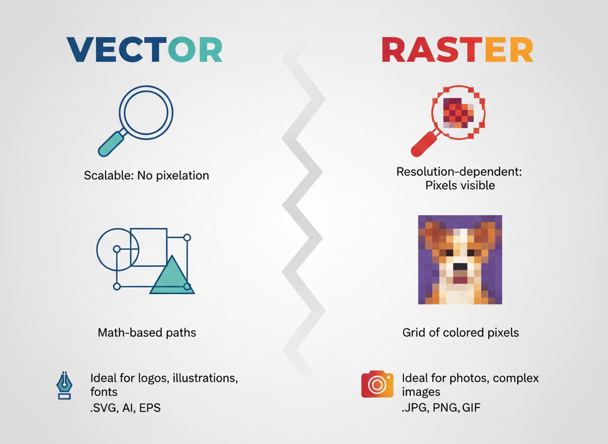 Vector Graphics vs. Raster Images: Why Your Logo Needs to Be Vector for Printing and Branding