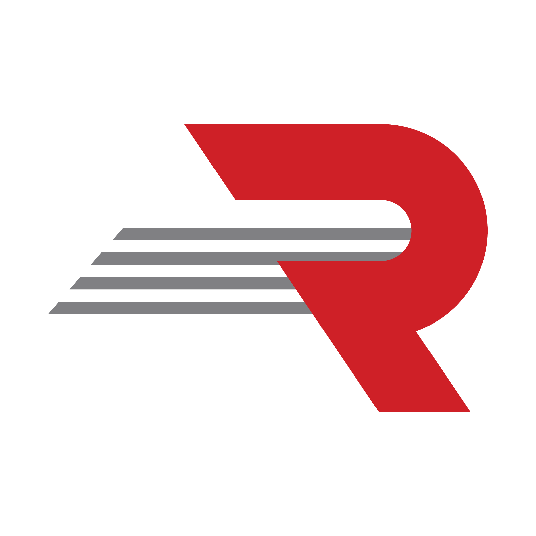 Red and grey Ravine "R" logo